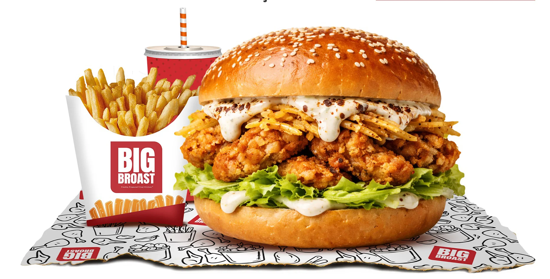 Sarımsaklı Big Broast Burger Menü